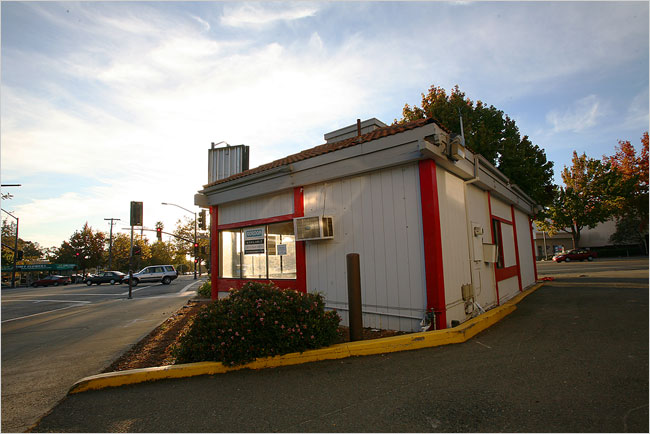A former photofinisher business sits empty in Berkeley, CA. Jim Wilson. The New York Times, 9 October 2007.