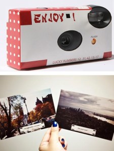 Fortune disposable camera and photographs. Urban Outfitters.