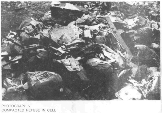 Bradbury Asociates, Inc. The Atlanta Household Refuse Compactor Demonstration Project. Atlanta, Georgia: National Technical Information Service, 1974. The "cell" referenced is a sanitary landfill cell.